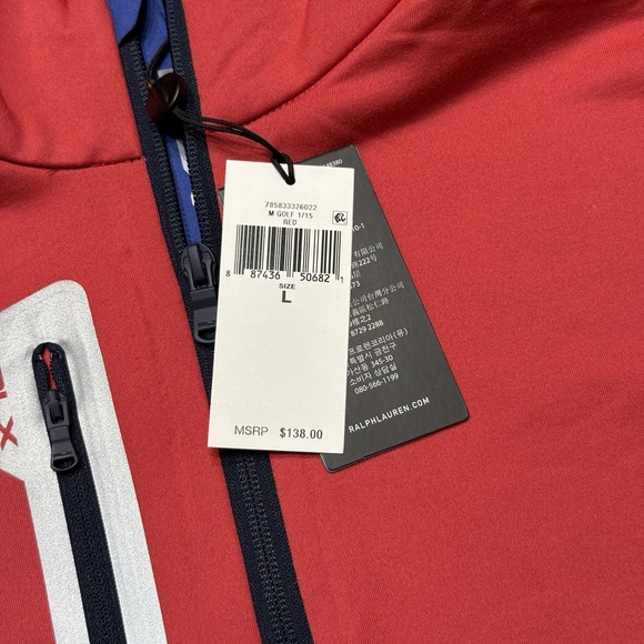 RLX Ralph Lauren Golf 1/4 Zip Pullover Red Wicking Men's Size Large - Picture 6 of 6